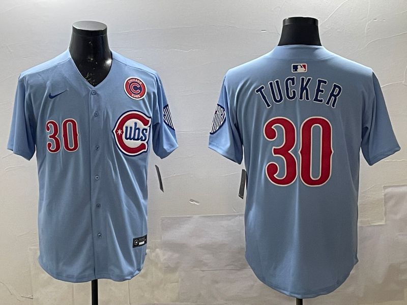 Men Chicago Cubs #30 Tucker Light Blue Throwback Fashion 2025 Nike MLB Jersey style 2->houston astros->MLB Jersey